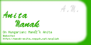 anita manak business card